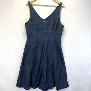 Jones New York Dark Blue Denim Midi Dress